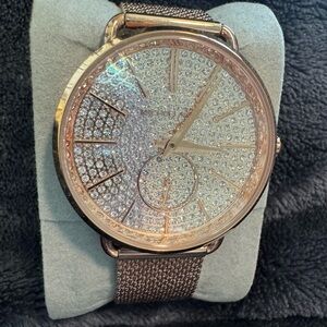 Micheal Kors Portia mesh bracelet watch rose gold